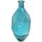 24" Teal Recycled Glass Tall Spanish Bottleneck Vase